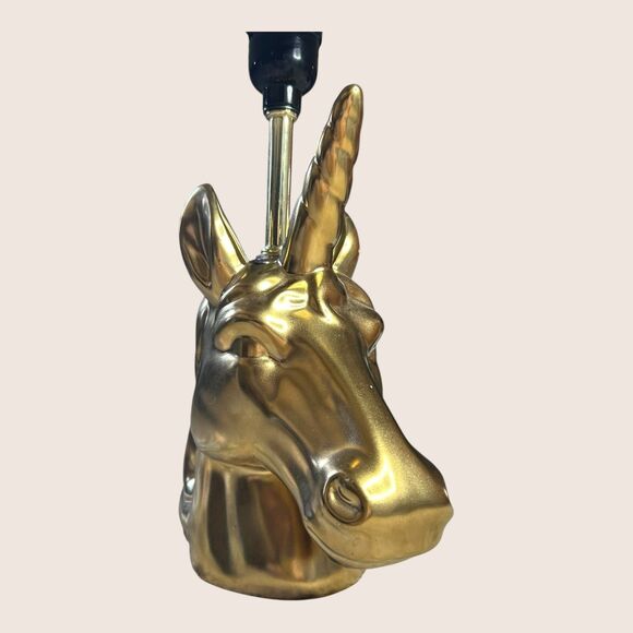 🦄 GOLD UNICORN TARGET PILLOWFORT 12" LAMP NIGHTSTANDCLIP ON BLACK SHADE RETIRED - Picture 4 of 8